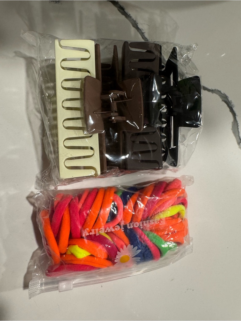 Assorted Kids Hair Clips & Colorful Elastic Hair Bands - Multi-Color